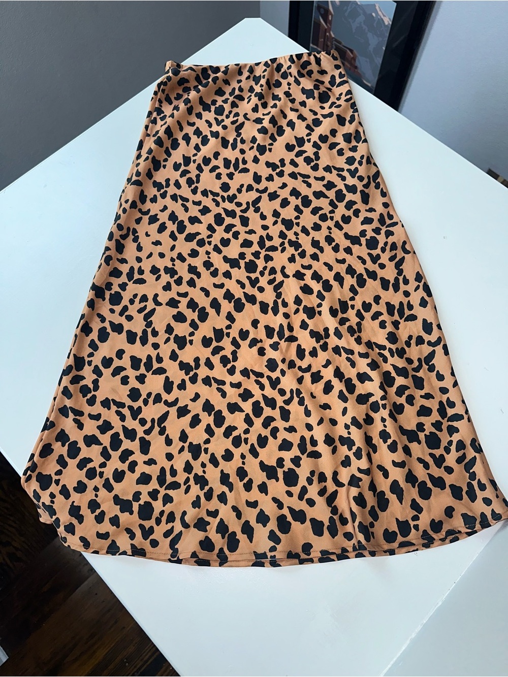 Urban Outfitters Leopard Print Midi Skirt in Tan and Black